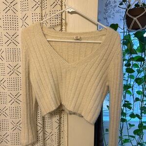 Urban Outfitters Cropped Cream Sweater